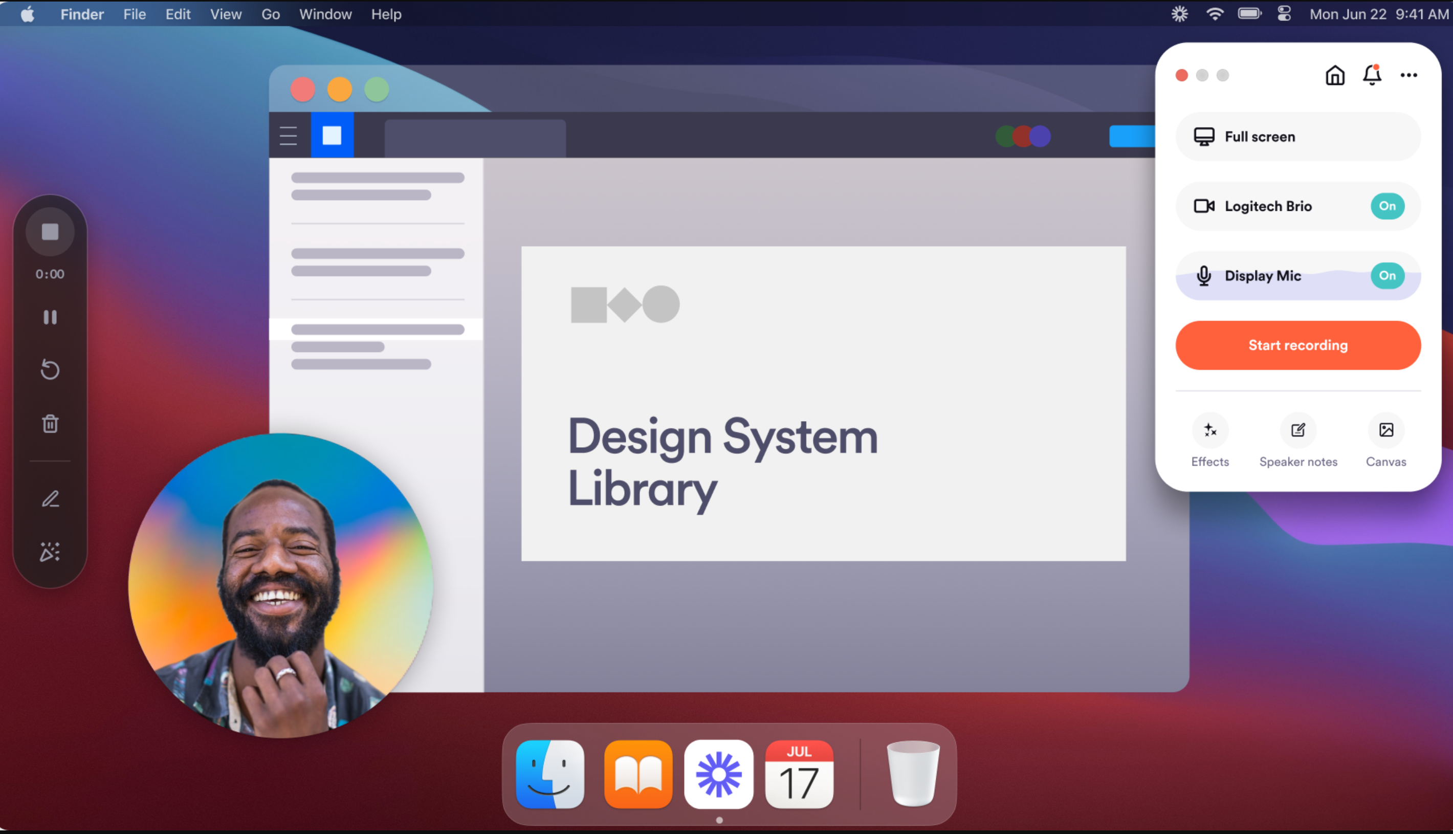 The interface of Loom - a well-known screen recorder for laptop Windows 10 available for free download