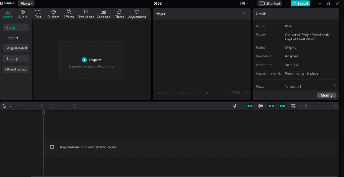 Import the FLAC audio file
