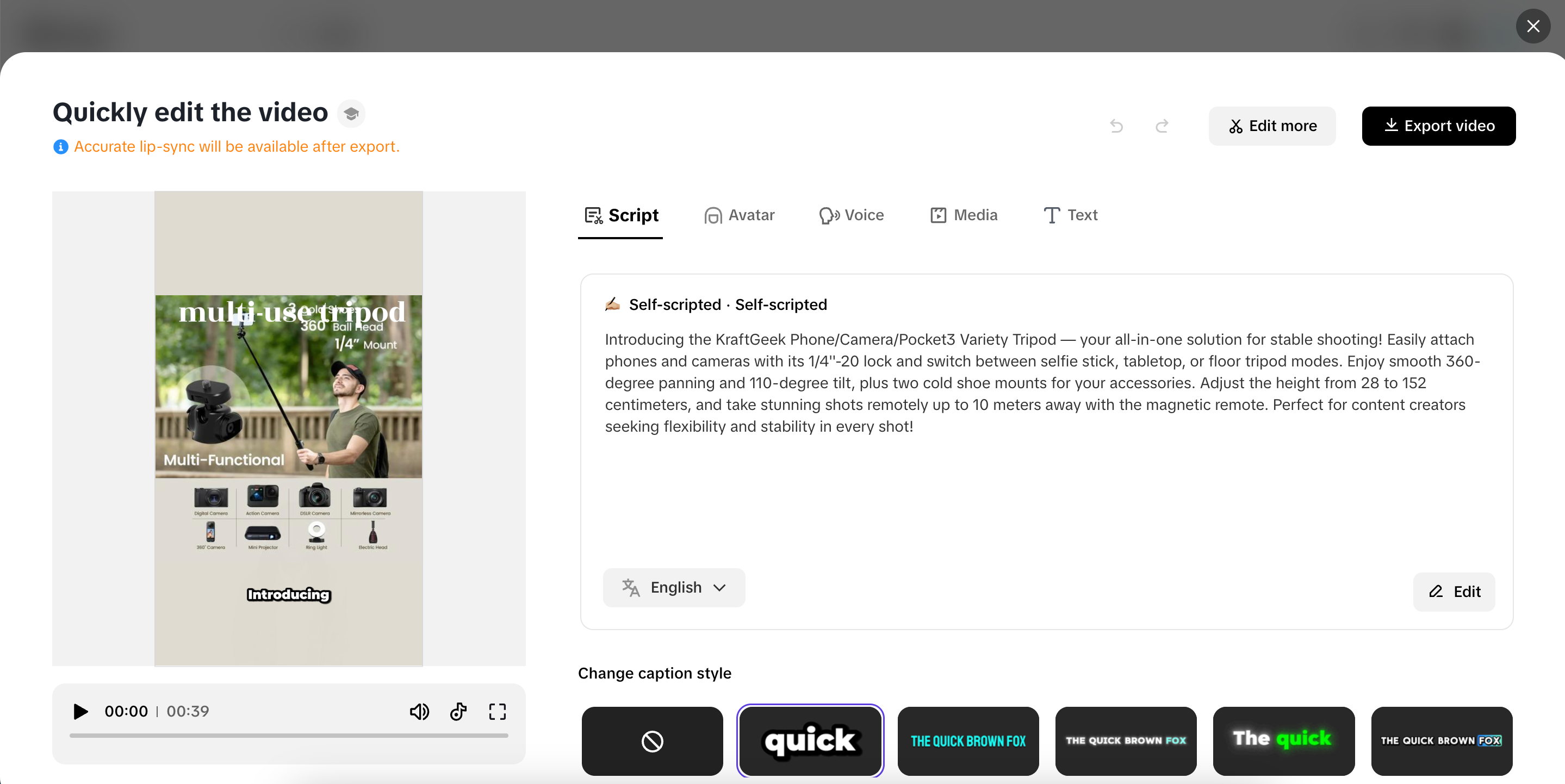 Edit your video content