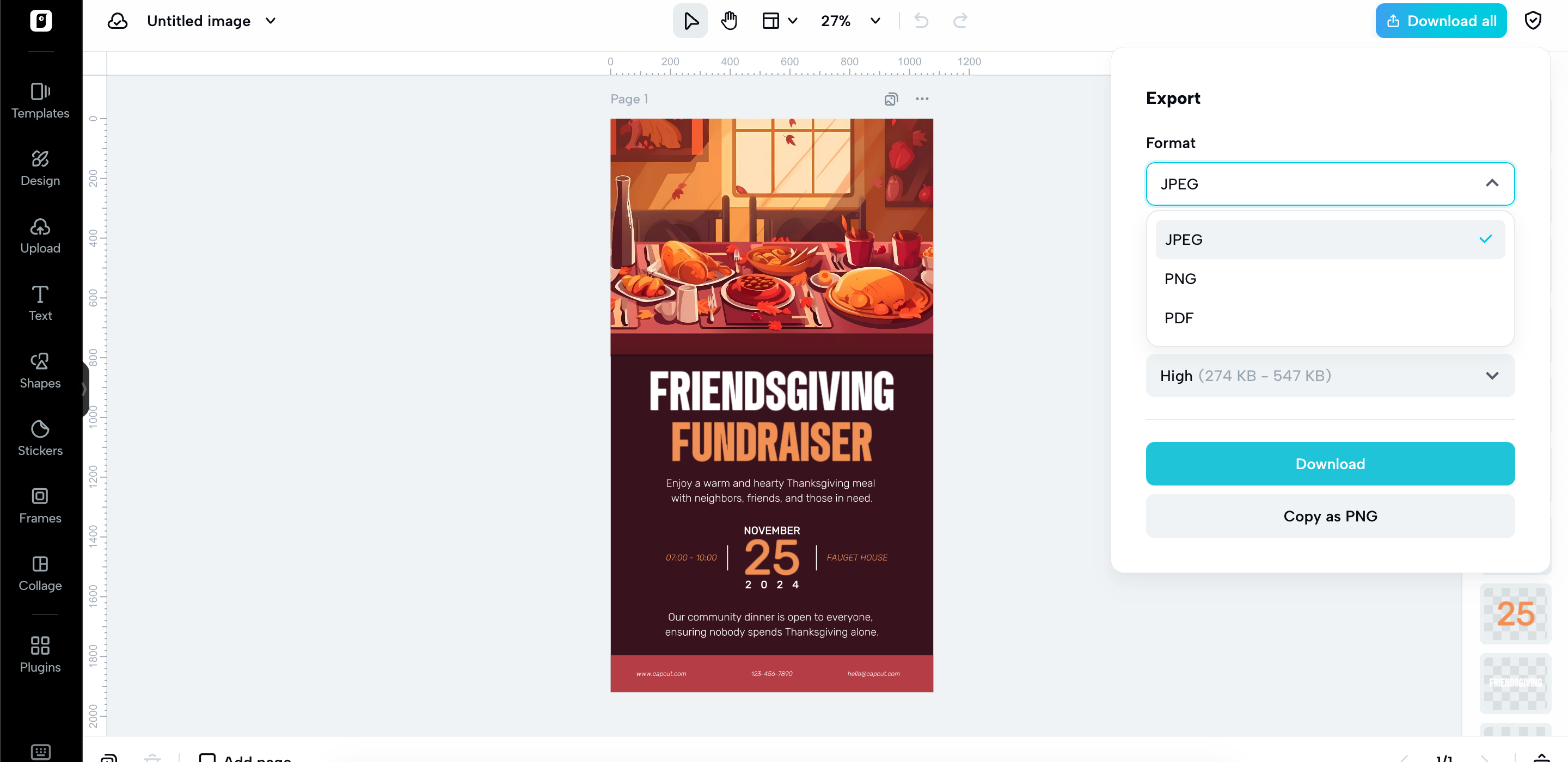 Exportação de alta qualidade