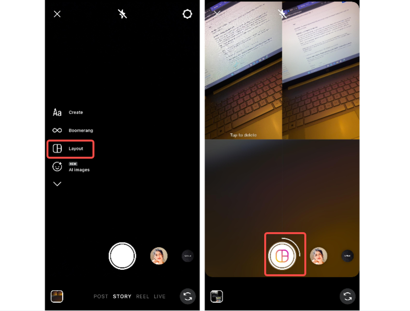Adjust the collage grid on Instagram