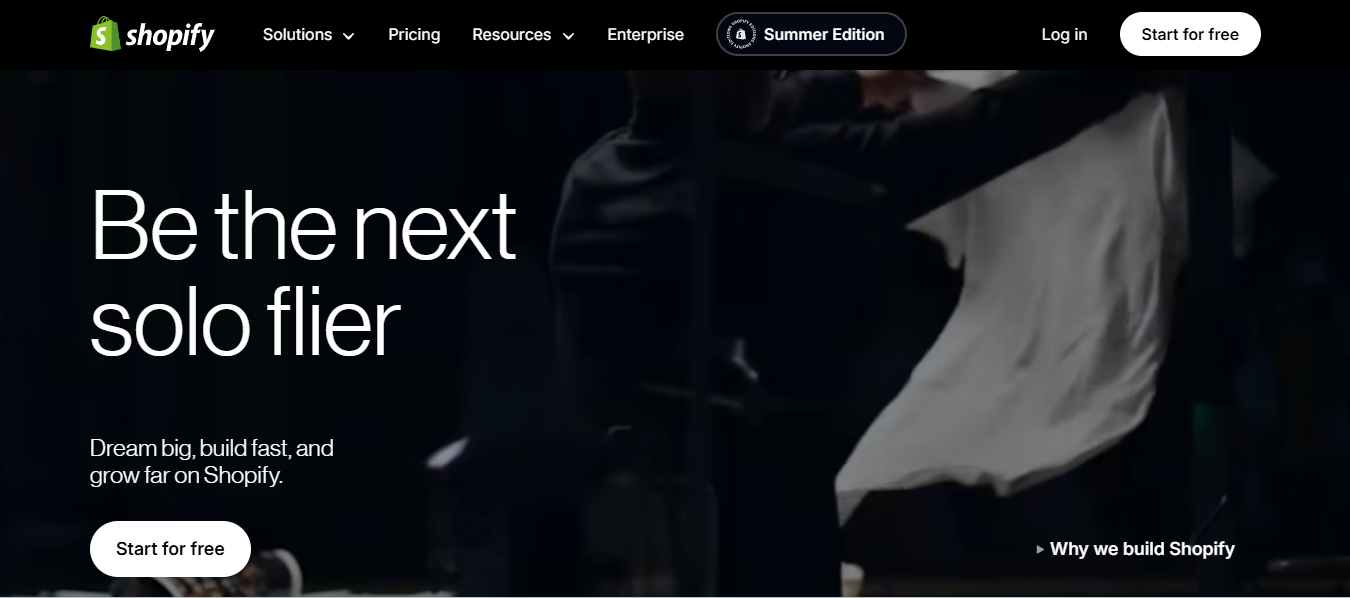 Shopify's interface