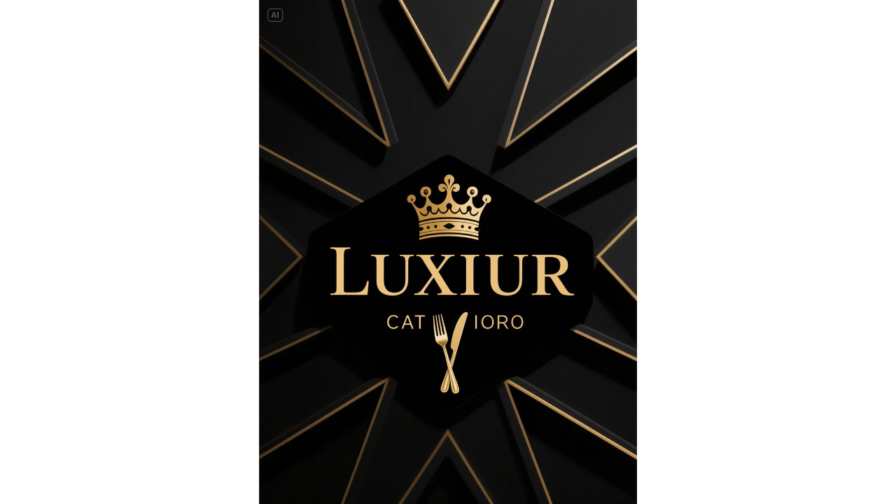 Logotipo de catering de luxo para alta gastronomia