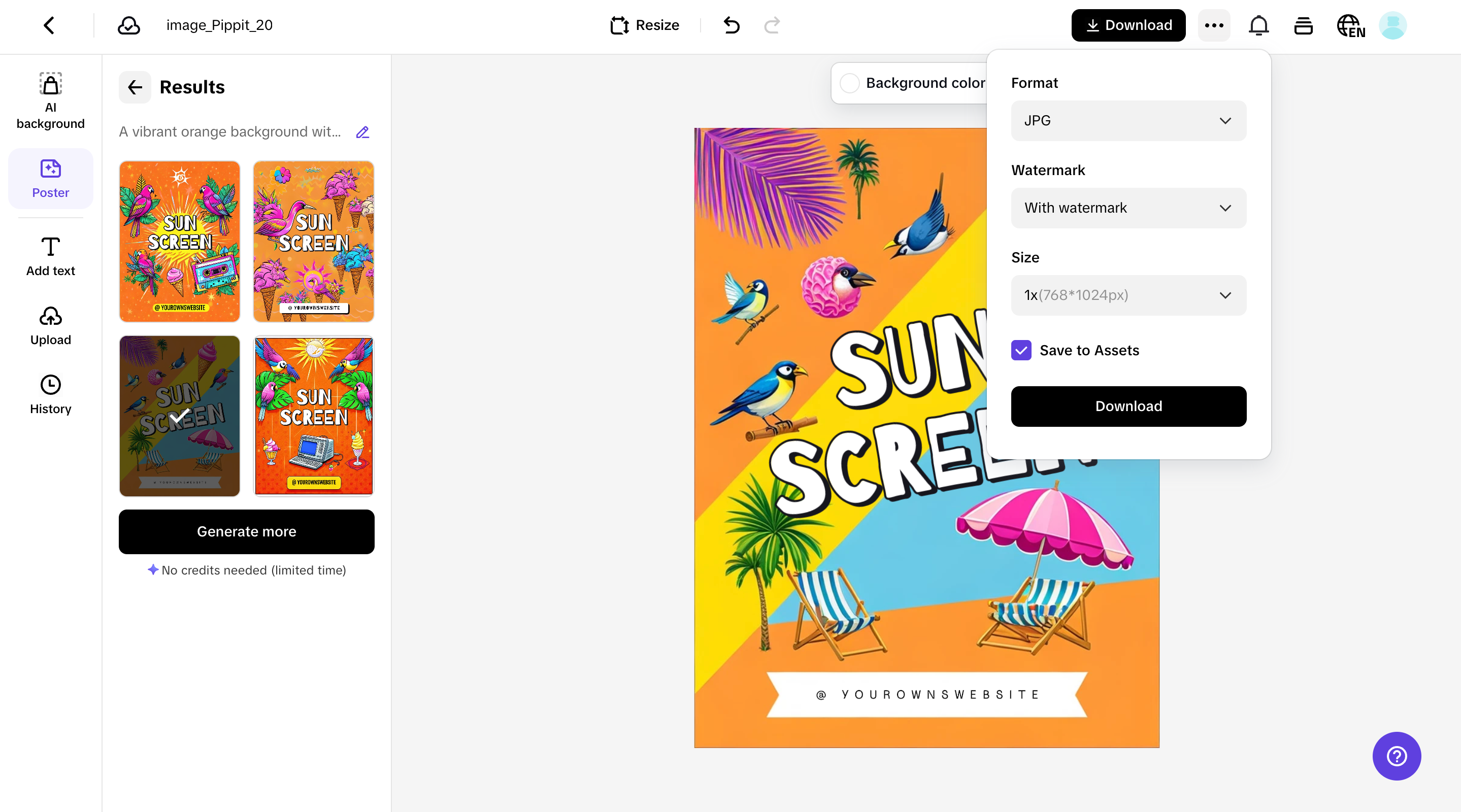 I-export ang iyong poster