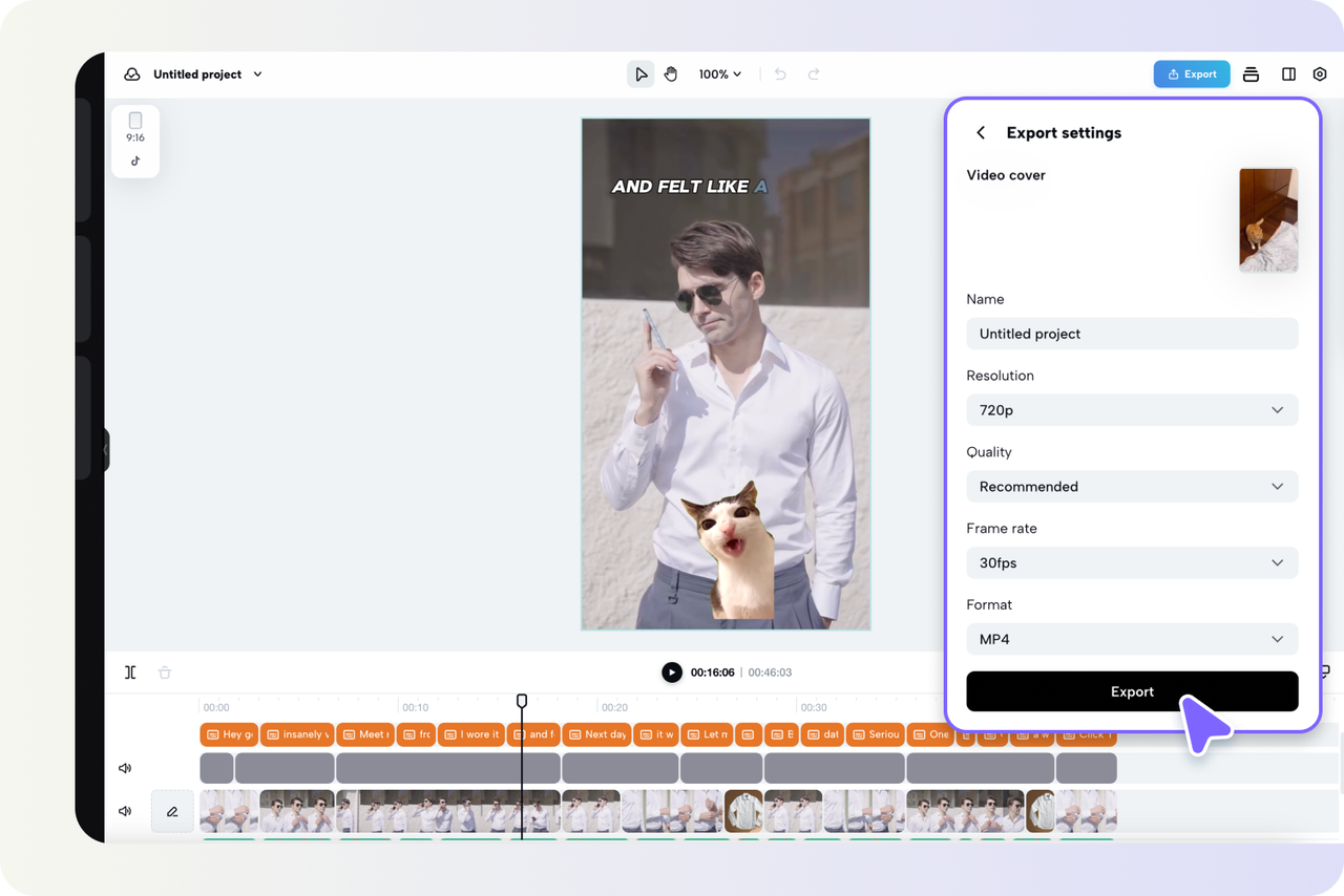 Traduzindo e exportando vídeo