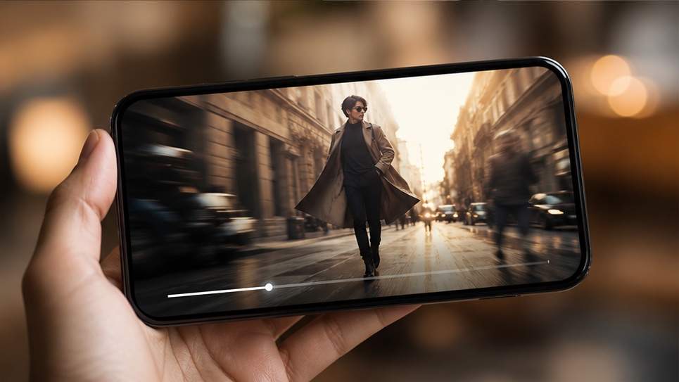 slow-motion walk video template workflow visual