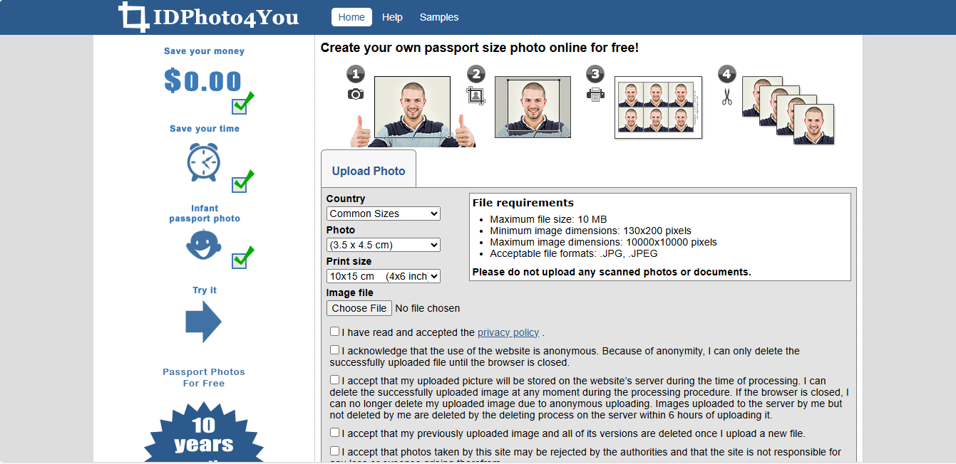 IDPhoto4You interface