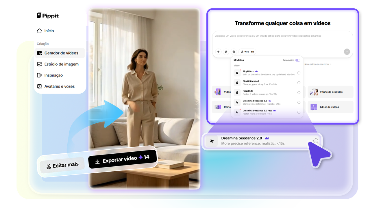 Abrindo gerador de vídeo com IA