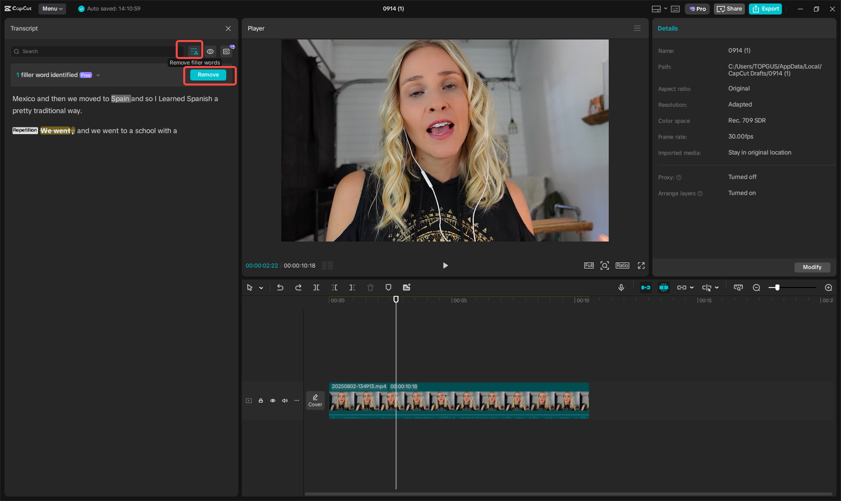 Edit the video