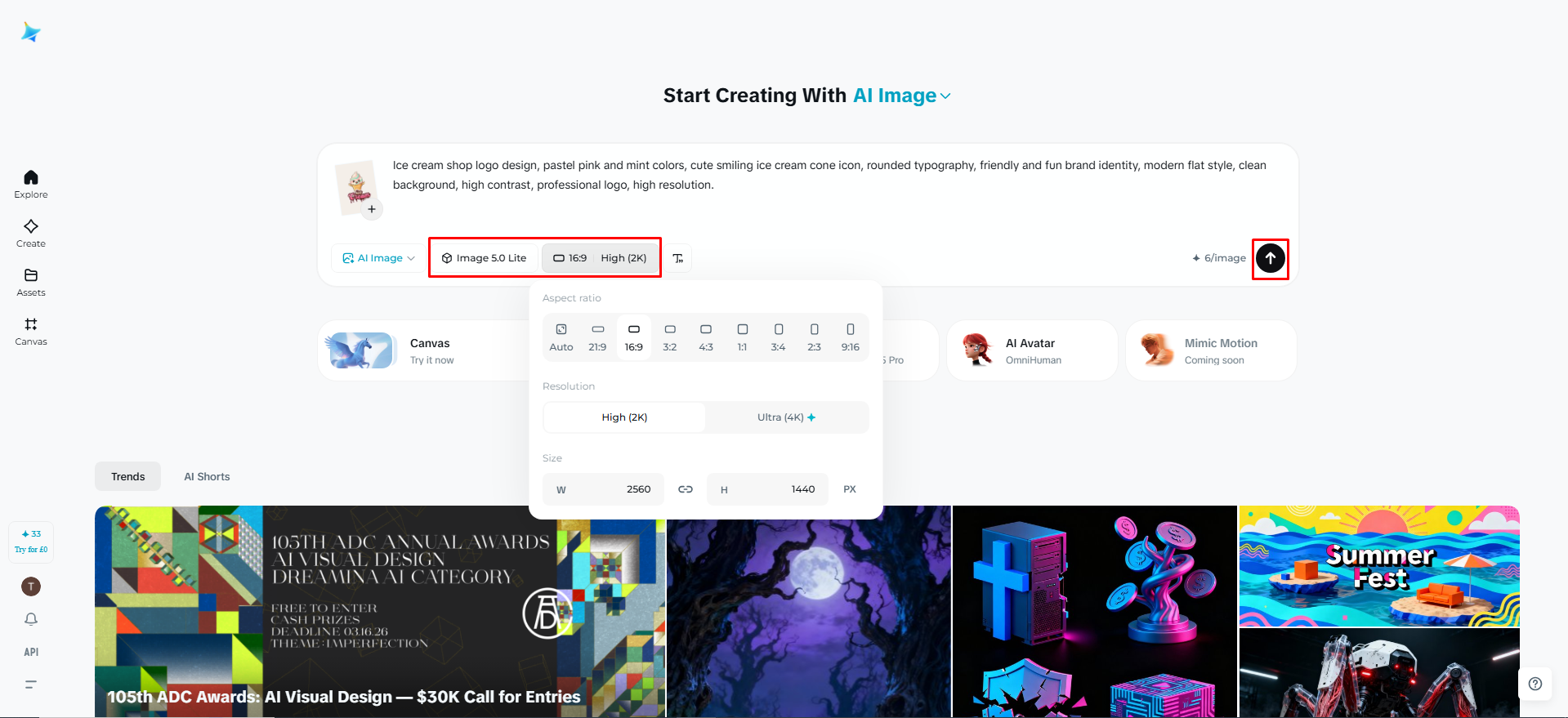 Select the image model