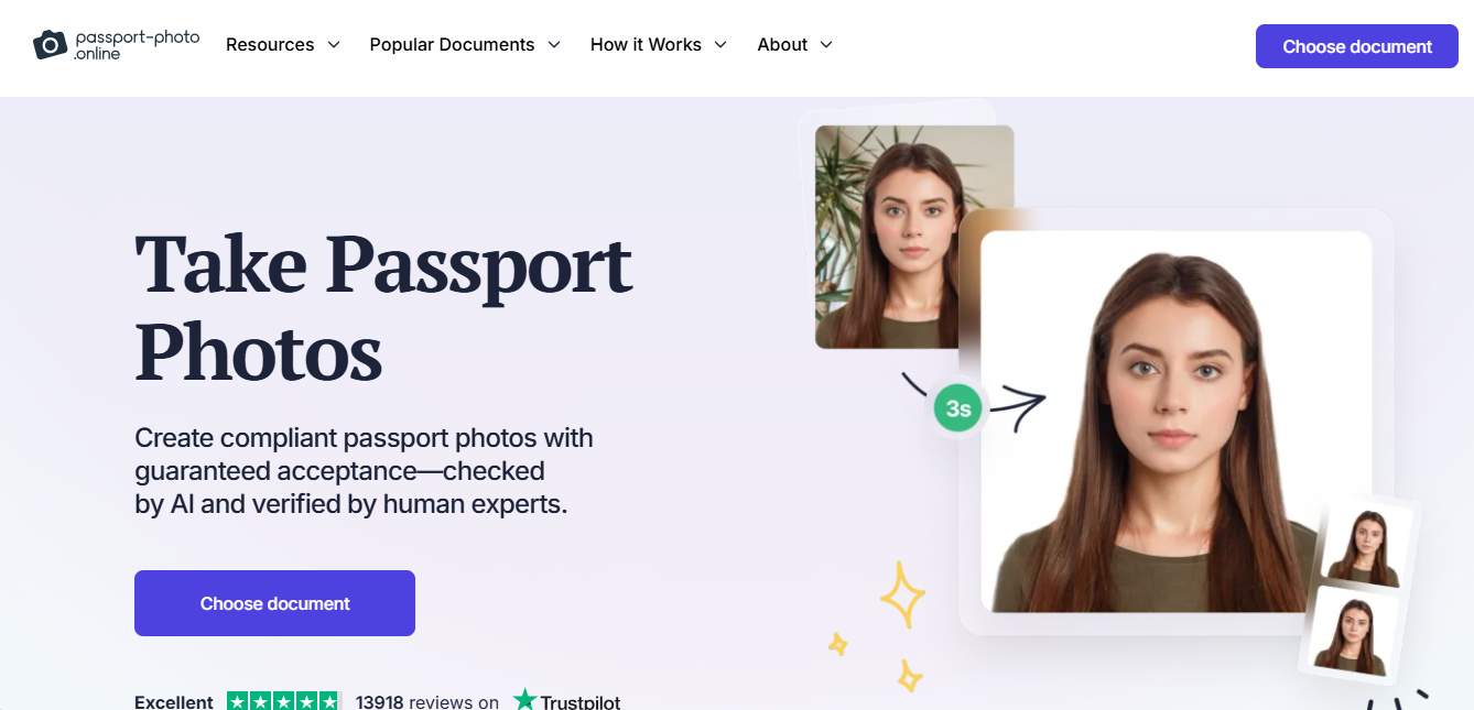 Passport Photo Online interface