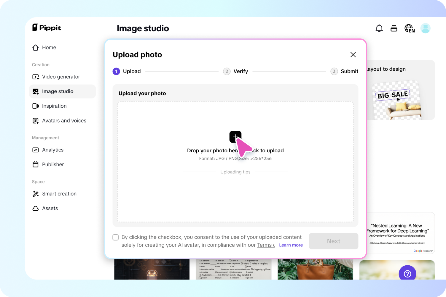 Create avatars from photos