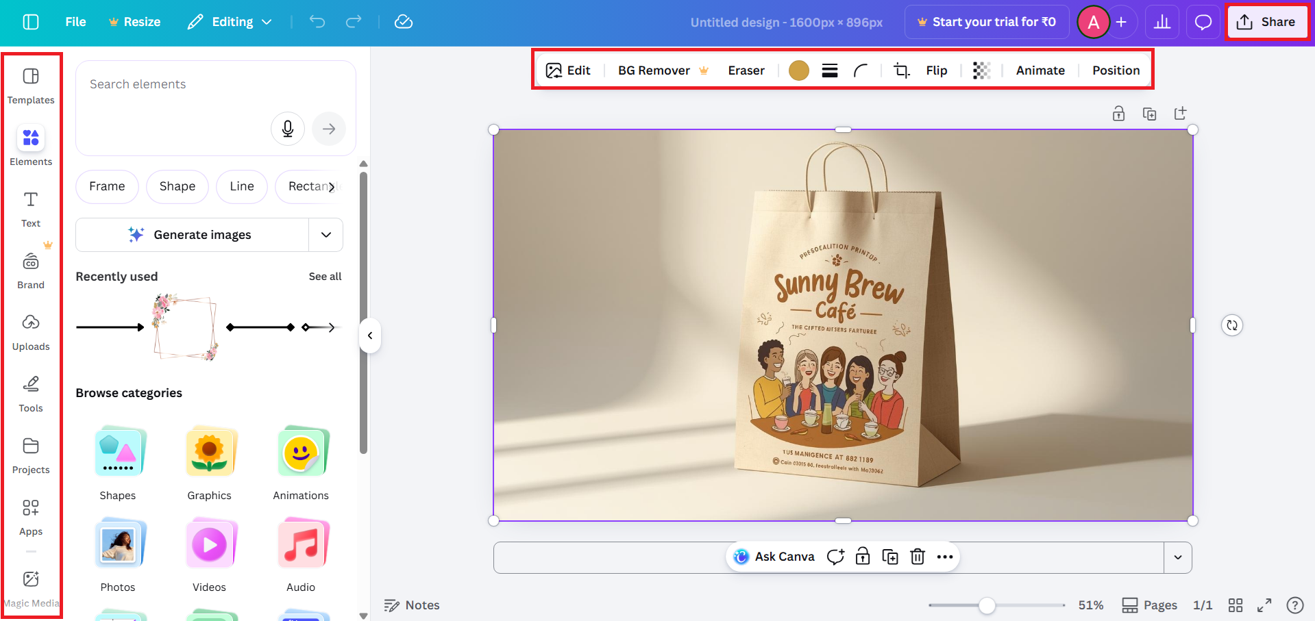 Personalizza il tuo design e scarica