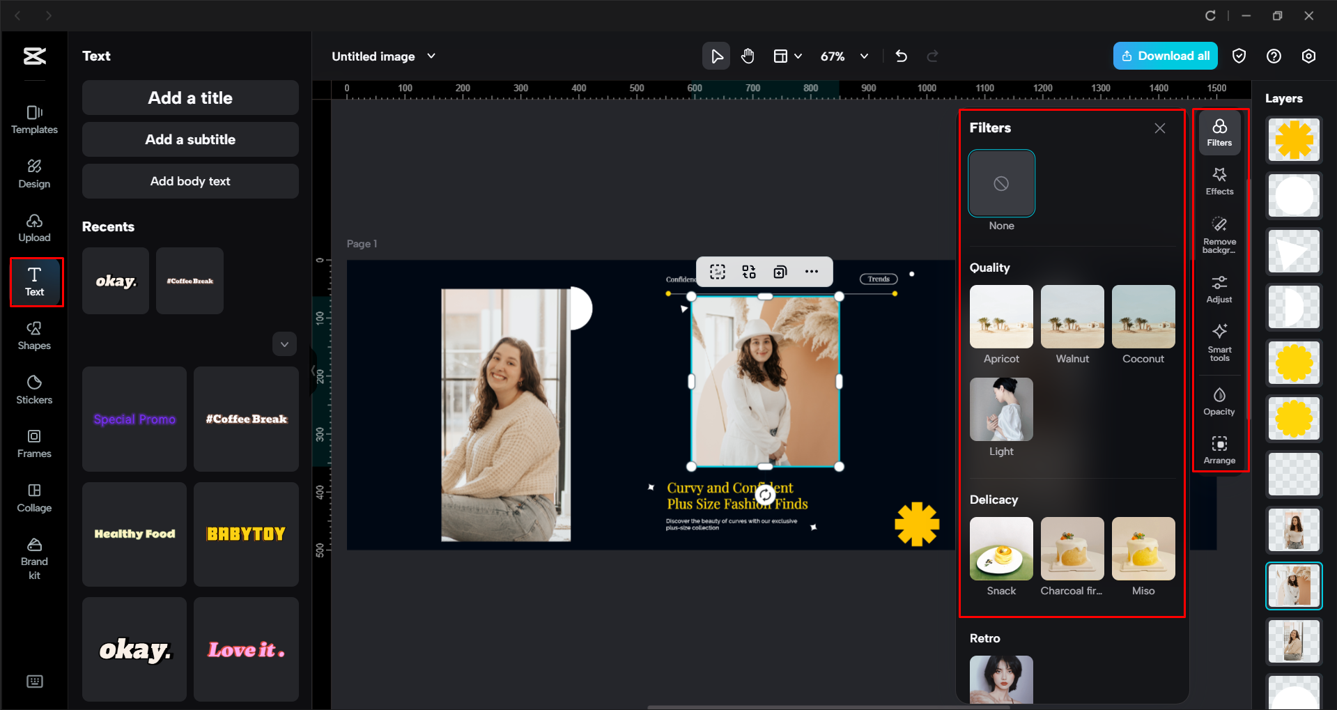 Editando o banner do Twitter no editor de vídeo para desktop CapCut