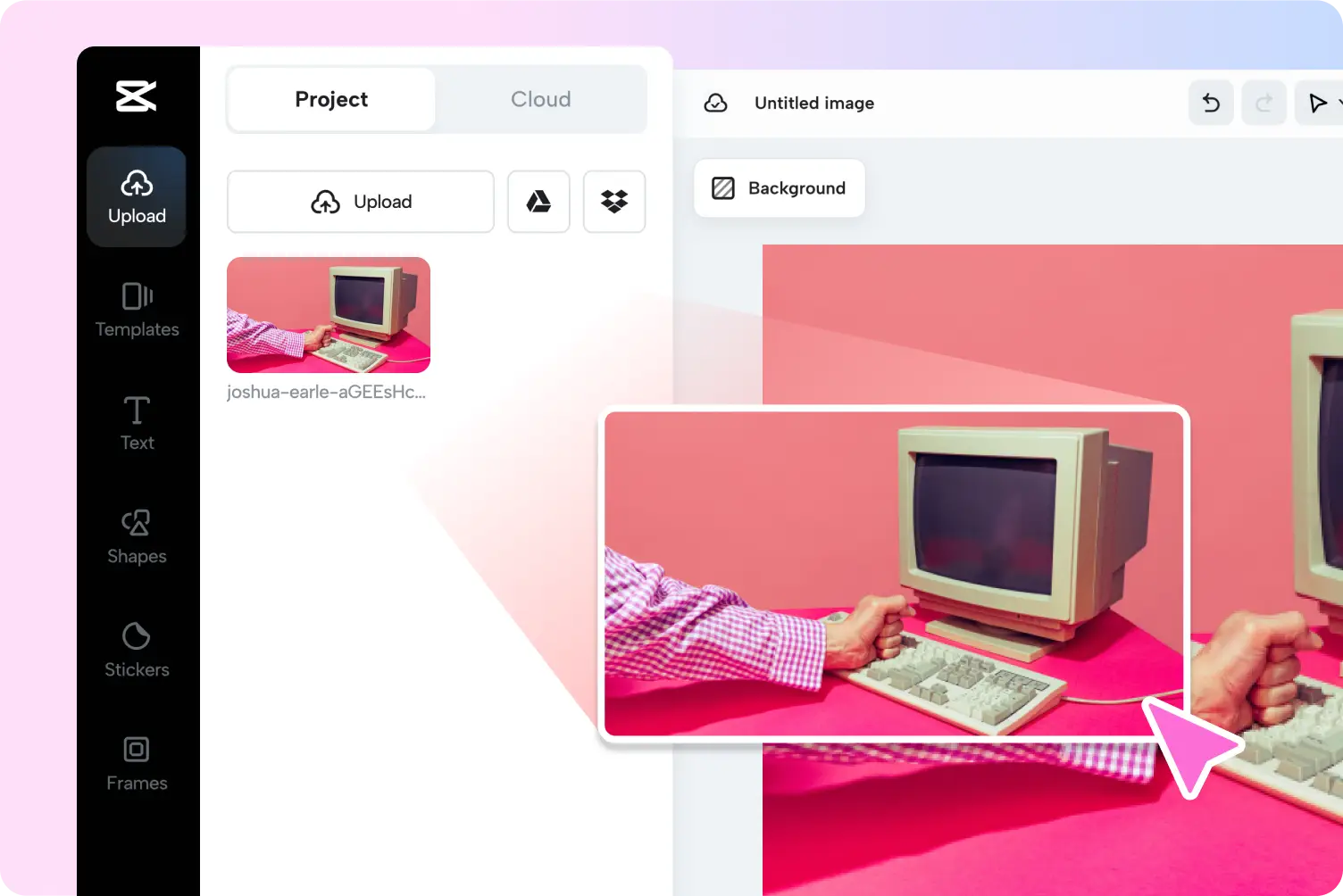 Clique em Nova imagem para carregar sua imagem