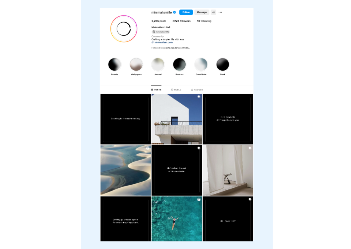 Checkboard hatás - legjobb új Instagram profil elrendezés ötlet