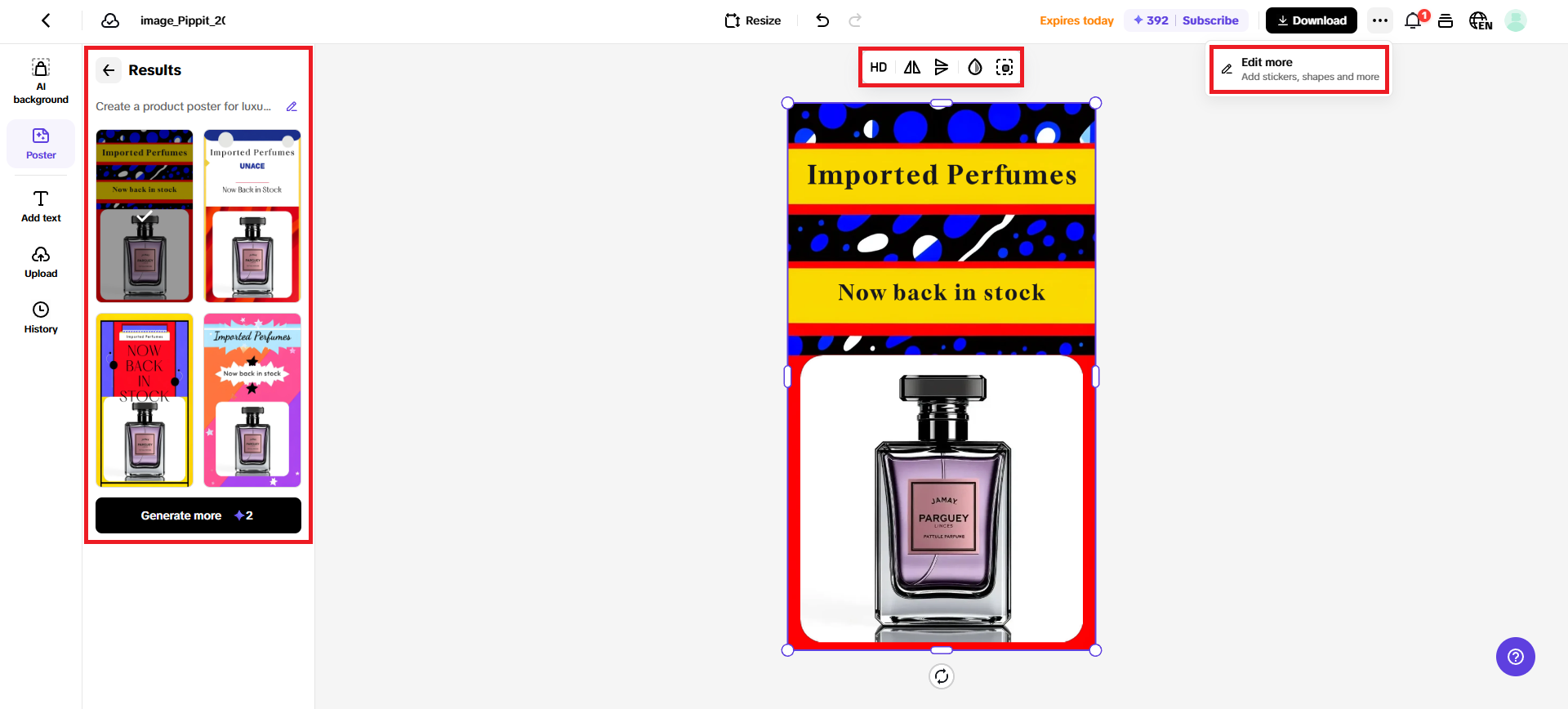 Edit and finalize your poster