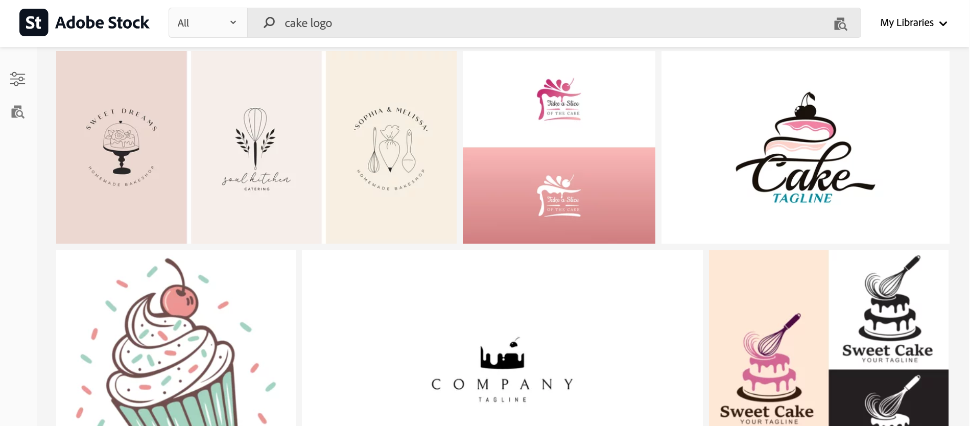 Adobe Stock - a free resource to get free cake logo design templates