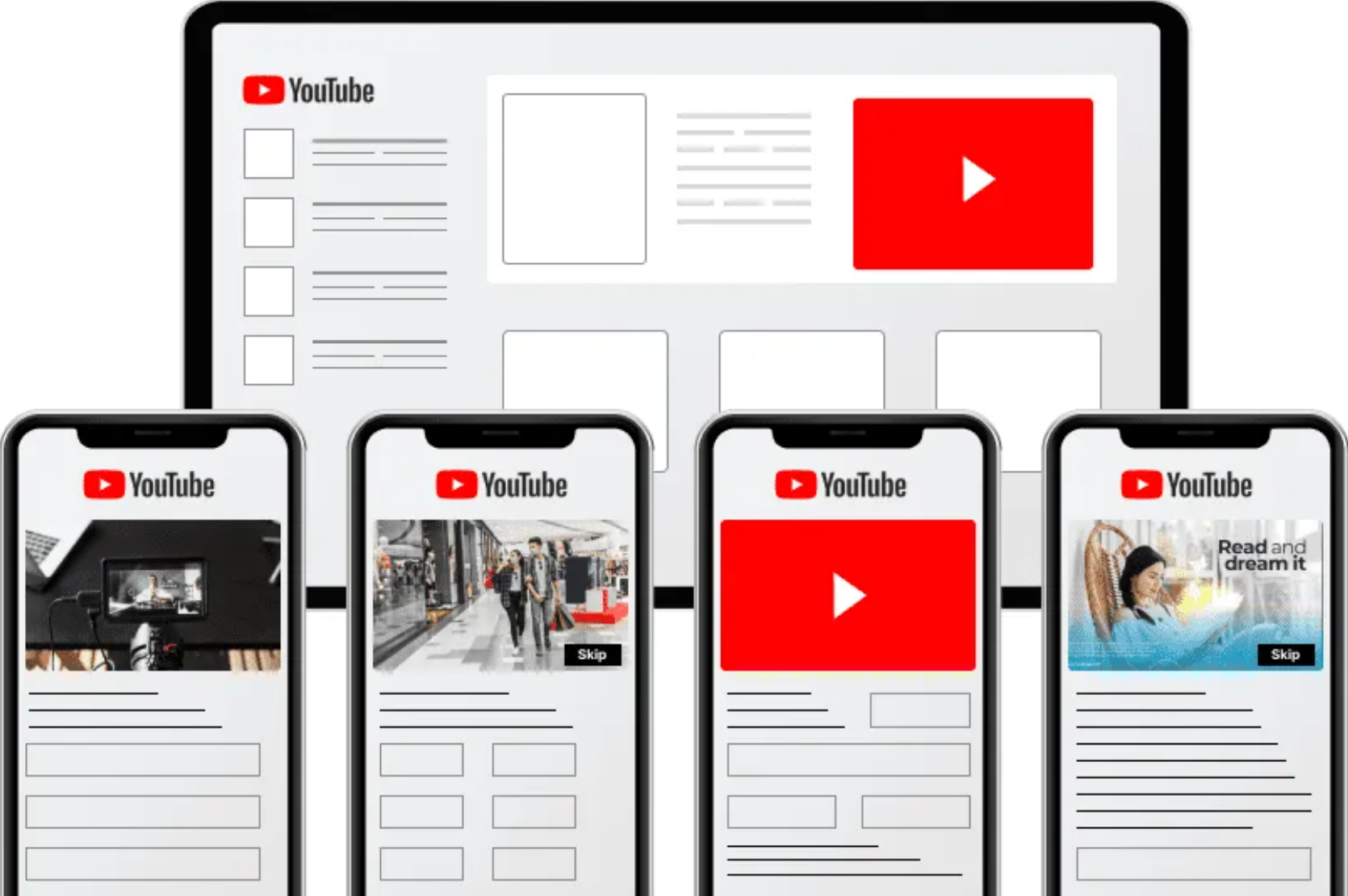 Anteprima della pubblicità di YouTube Shorts sul telefono cellulare