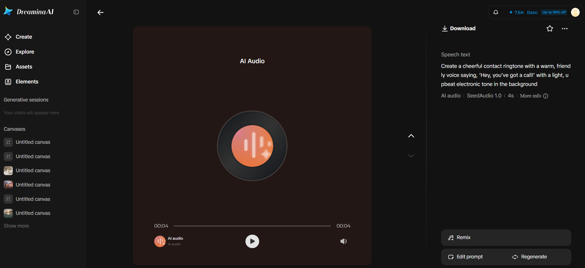 Generate and refine the audio