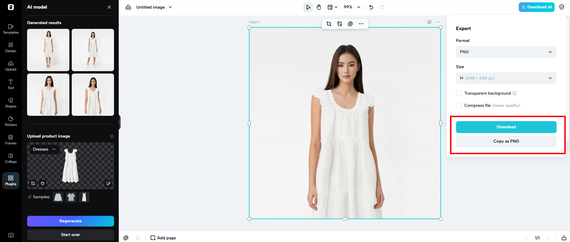 Export the final result
