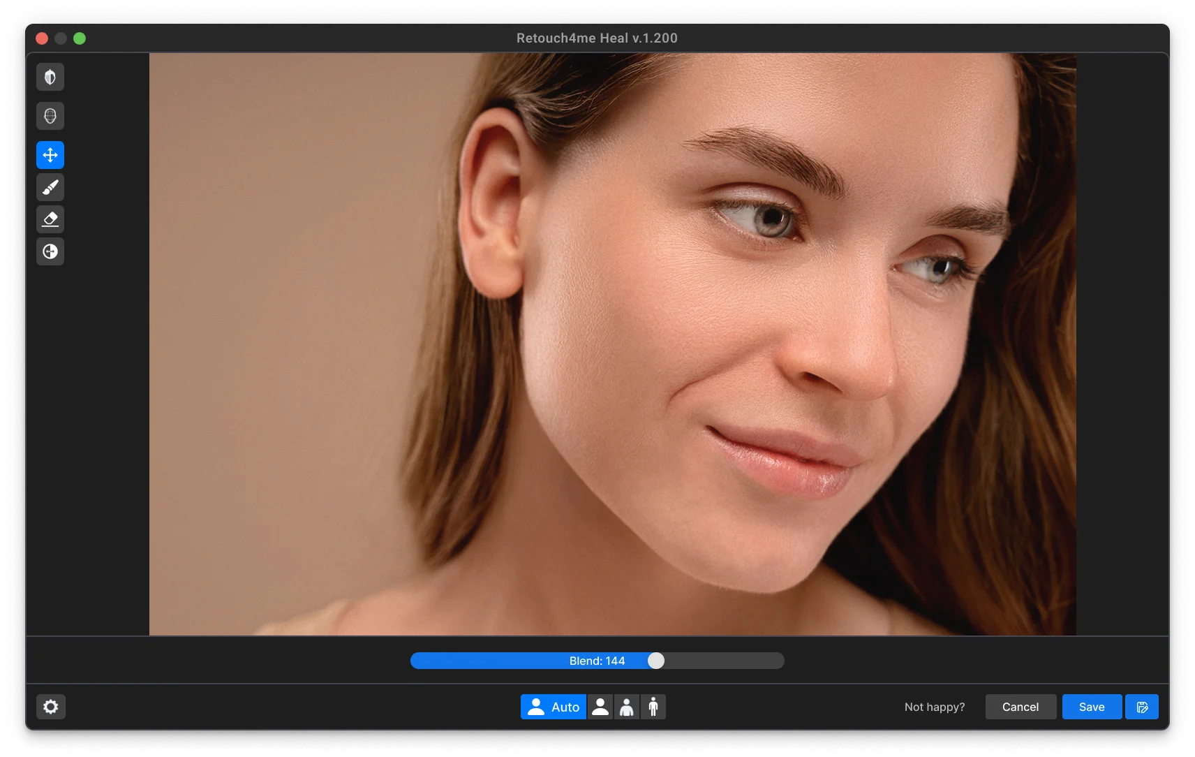 Antara muka Retouch4me - alat yang sempurna untuk mengubah suai foto dengan AI