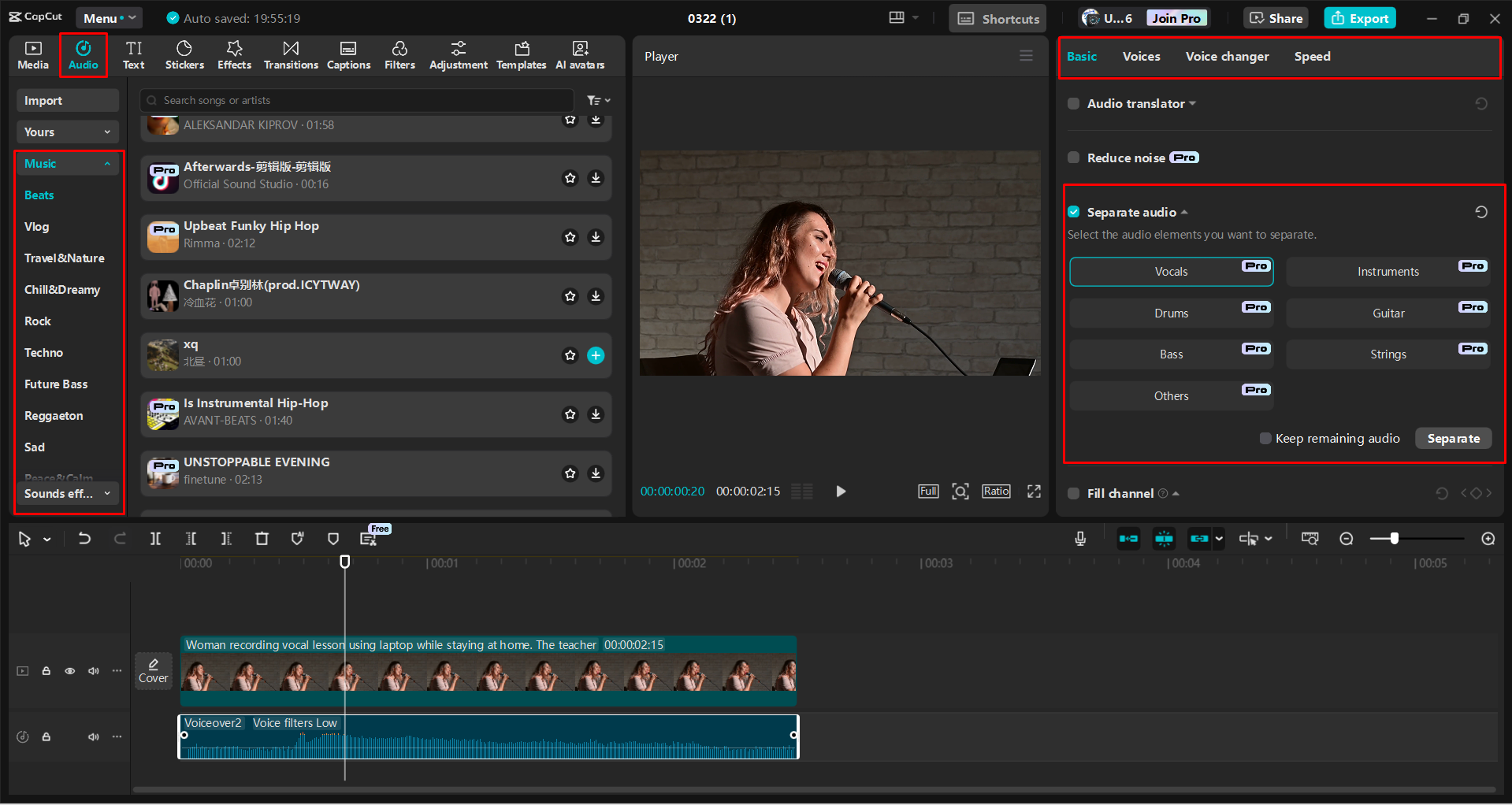 Adding and enhancing music in videos with the CapCut desktop video editor