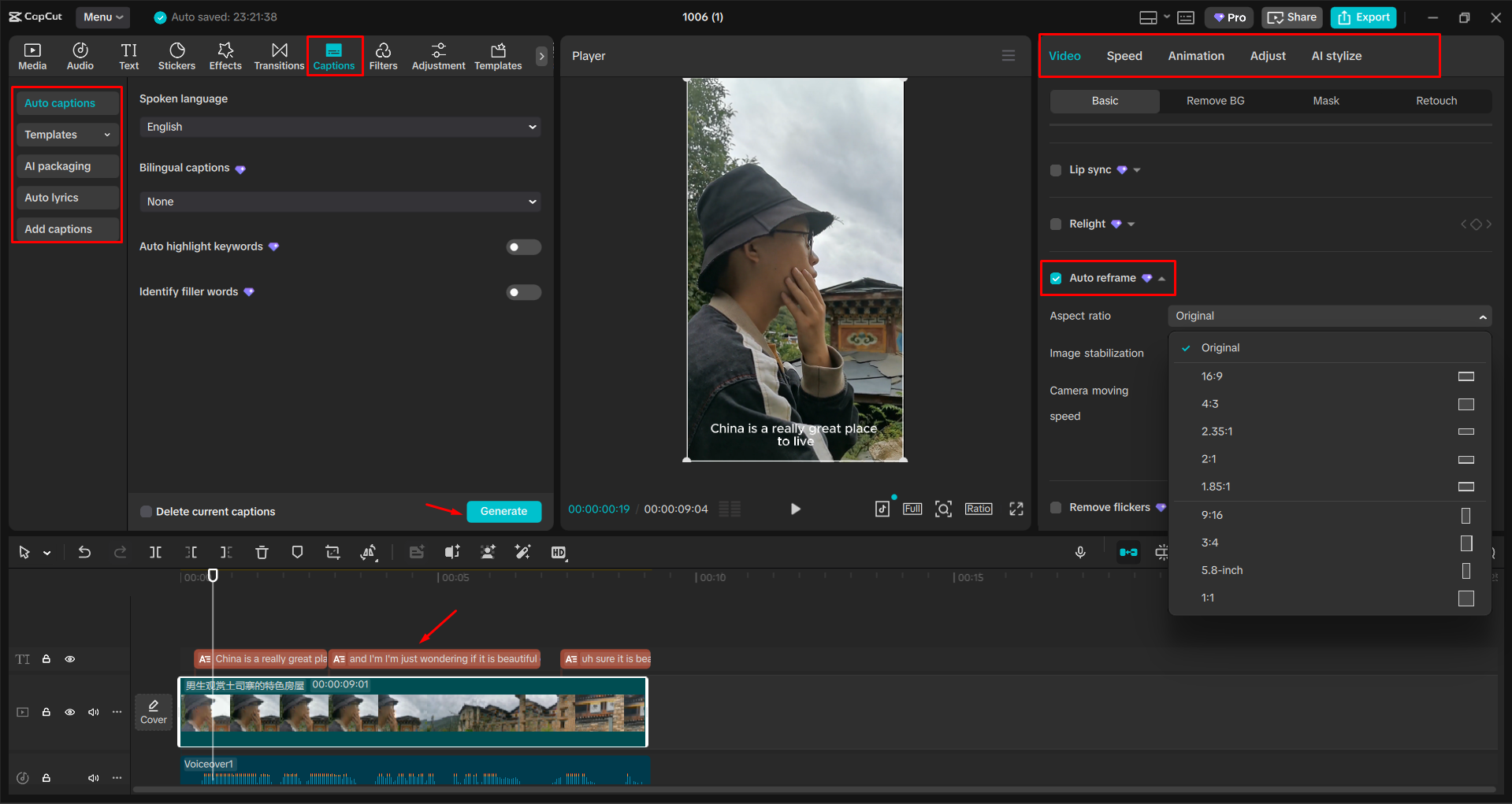 Editing video and adding captions with the CapCut desktop video editor