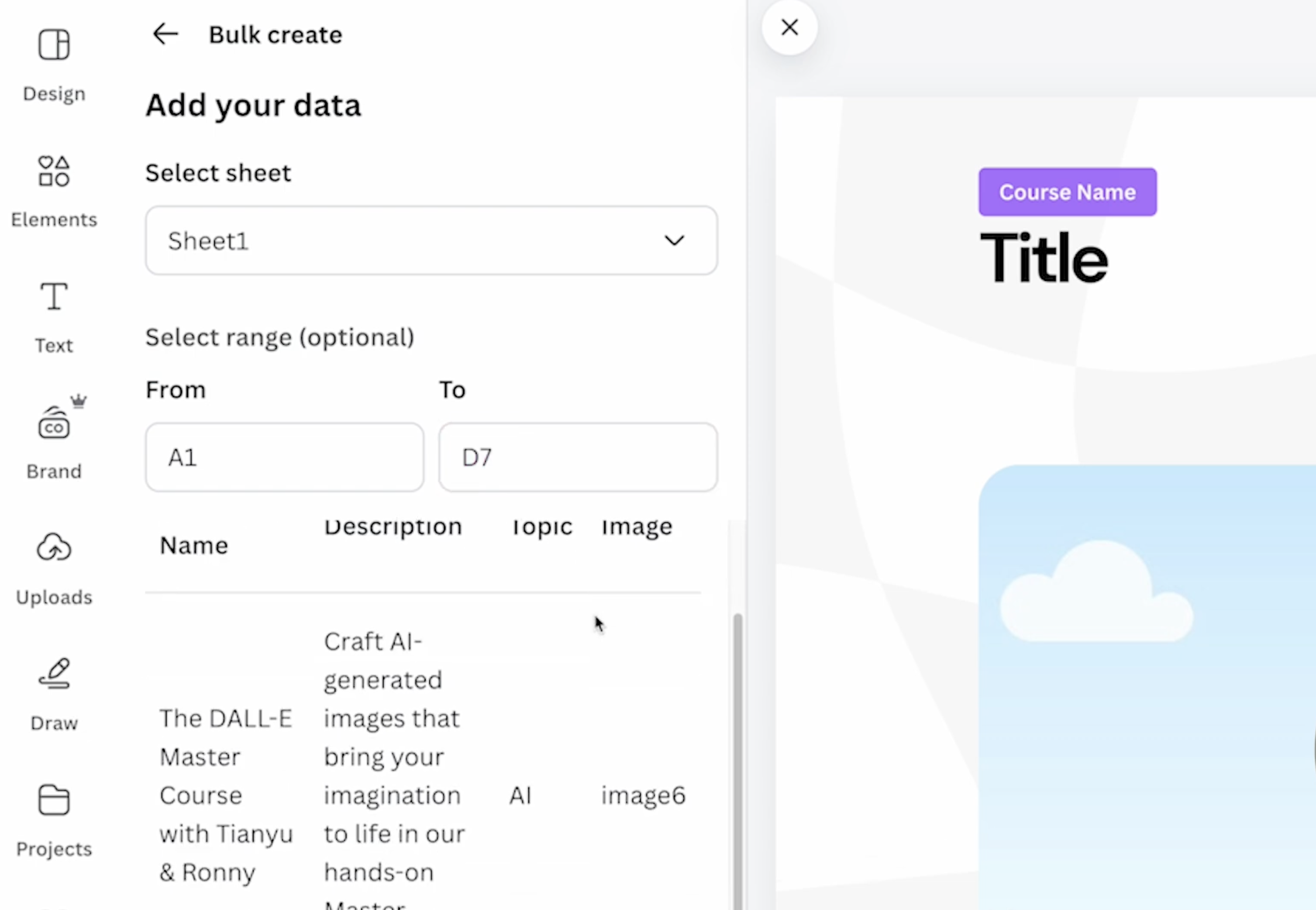 Connect data fields to your design