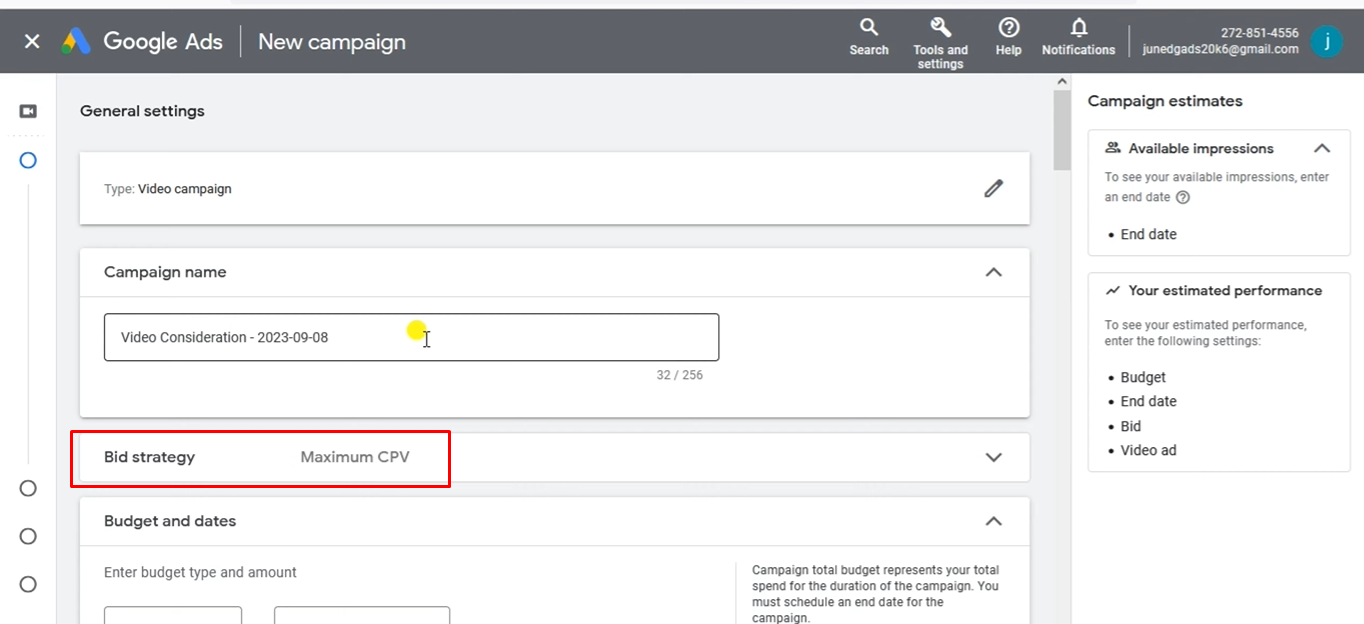 Selecting a bidding strategy to run ads on Shorts