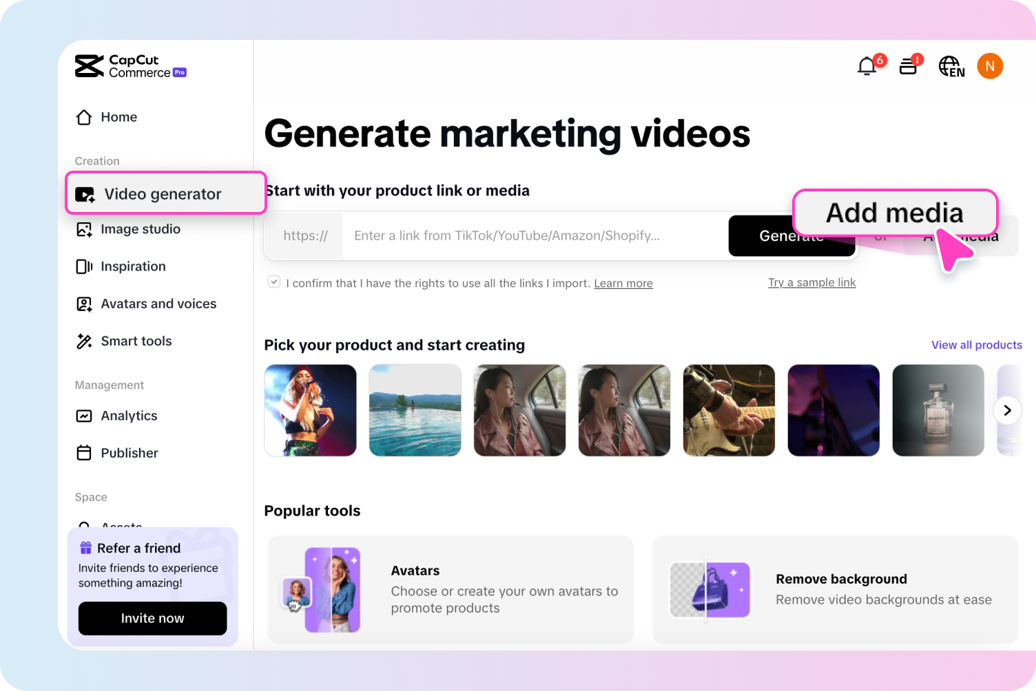 Open the video generator