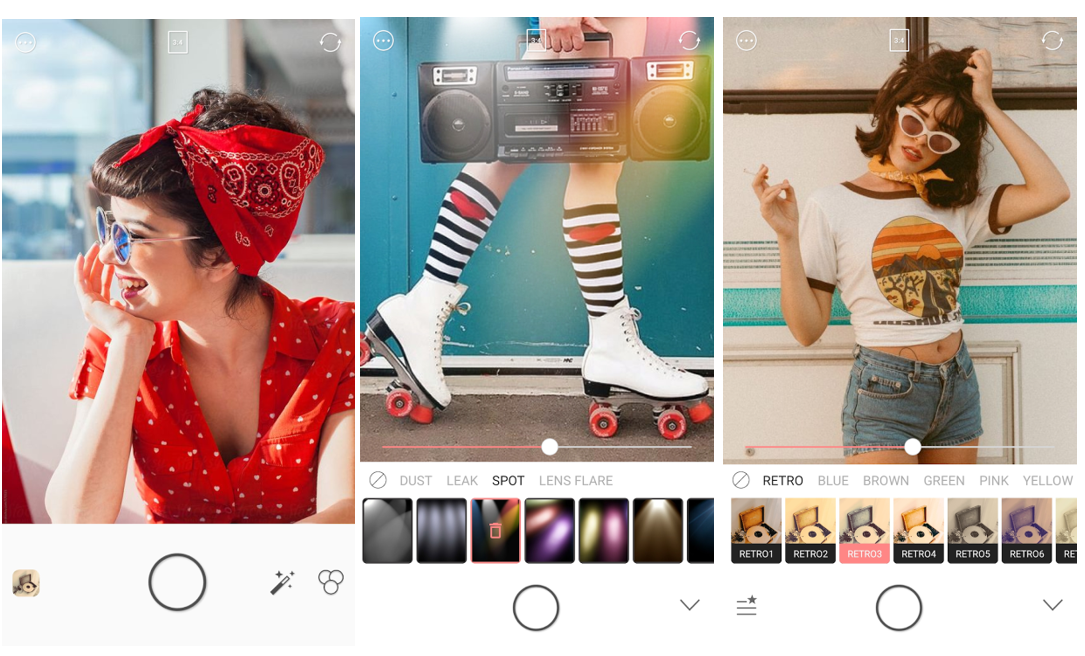 Interfaz de RetroCam - una efectiva aplicación de edición de fotos retro