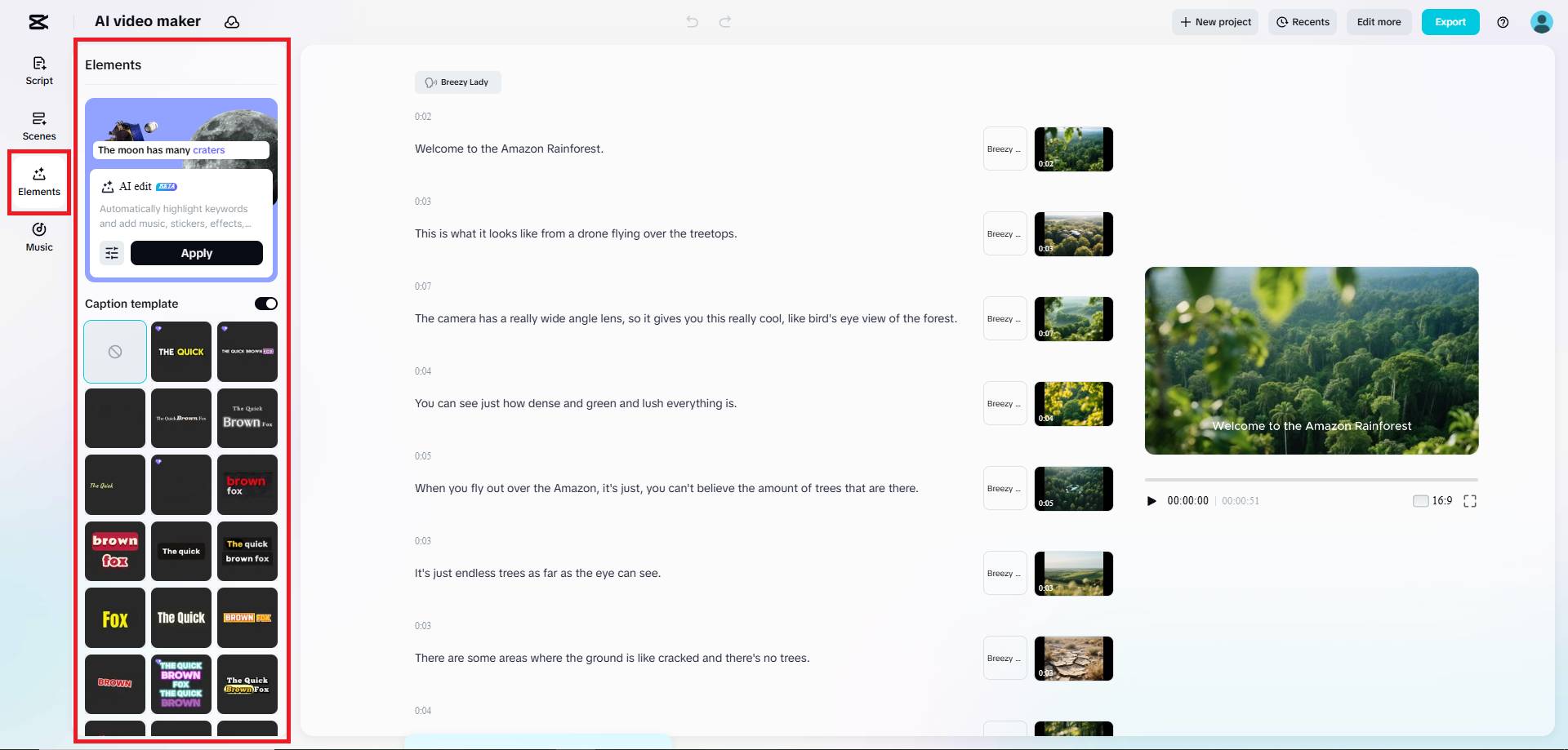 Adjust your video elements