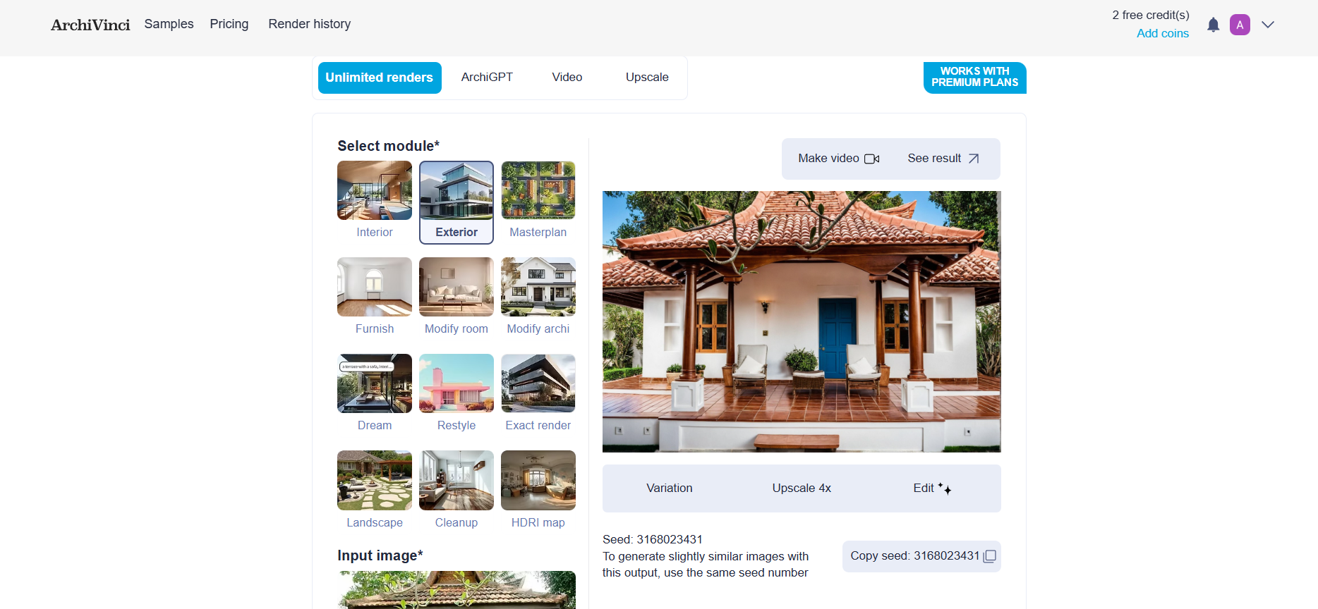 ArchiVinci yapay zeka ev dış tasarım aracı