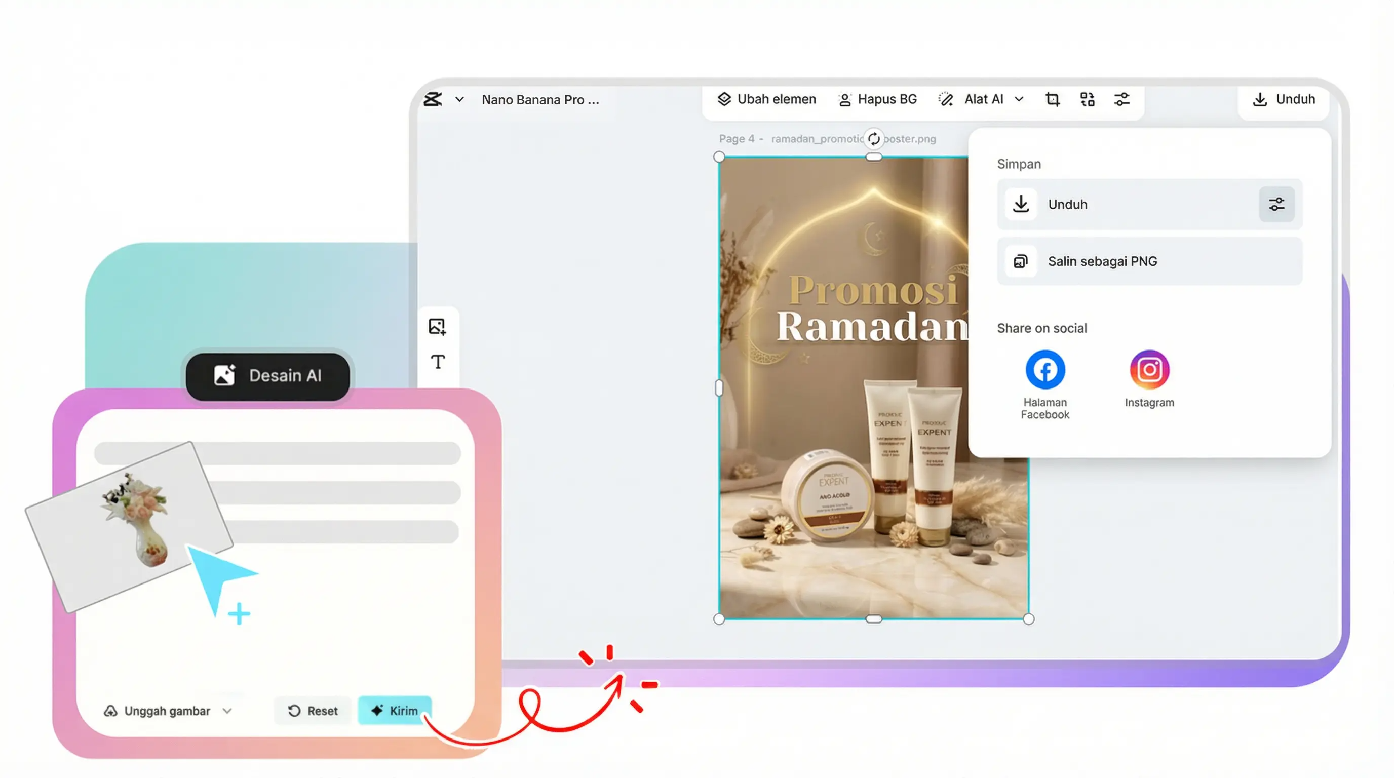 ekspor atau unduh poster Anda