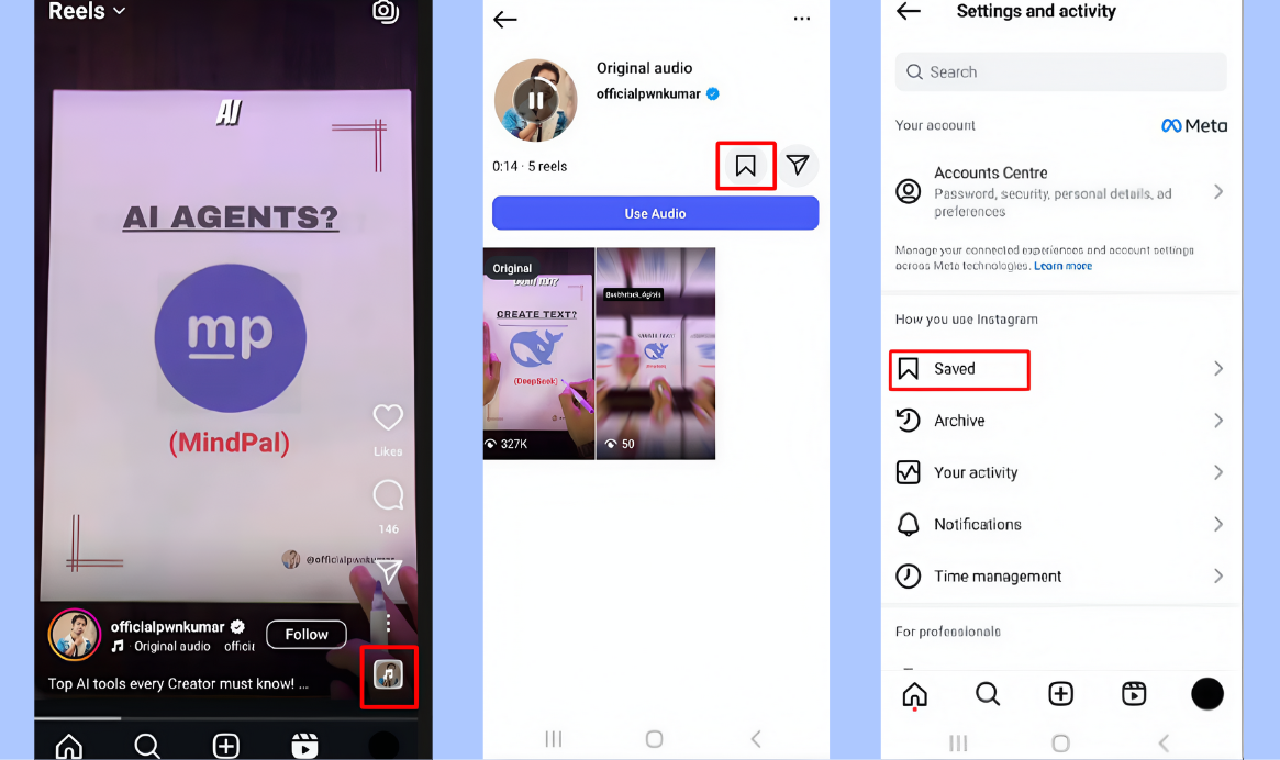 Save audio from Instagram Reels