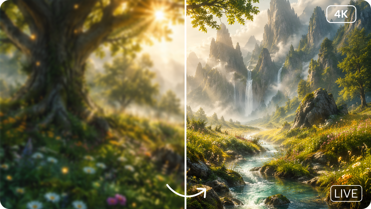 Get 4K live wallpapers with the Upscale tool