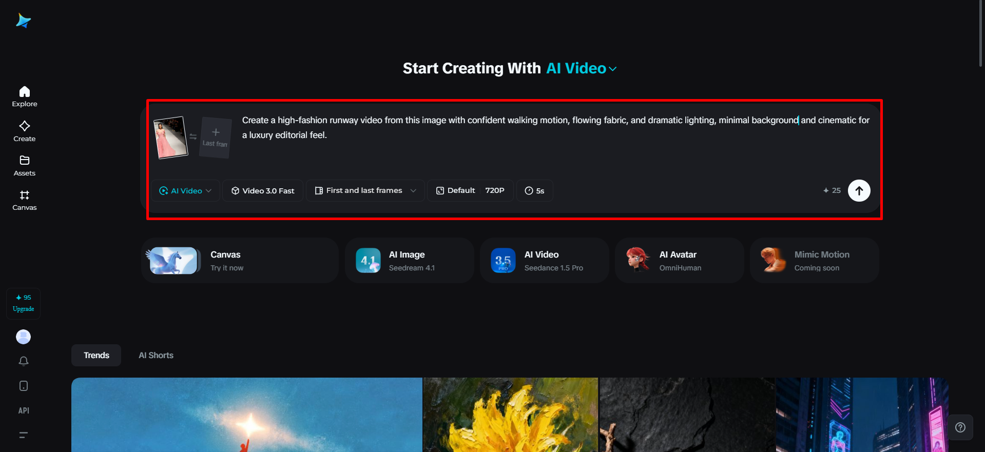 Încărcarea unei imagini și scrierea promptului