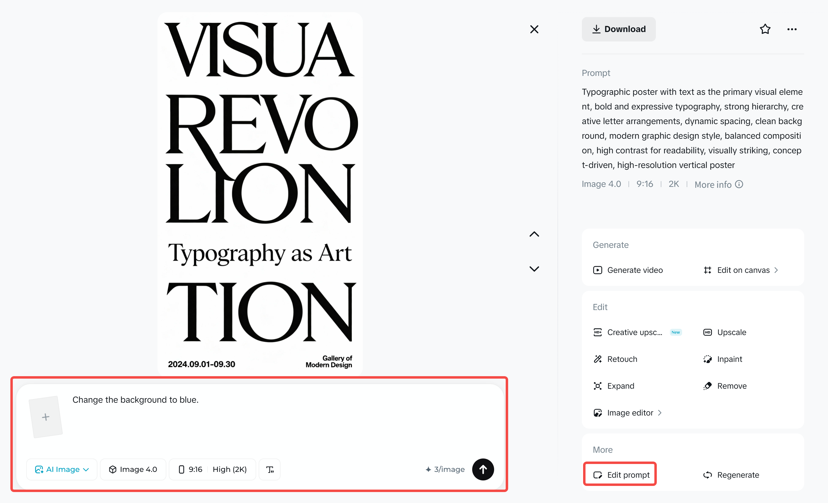 Dreamina's AI tools that enhance typography posters: Interactive editing