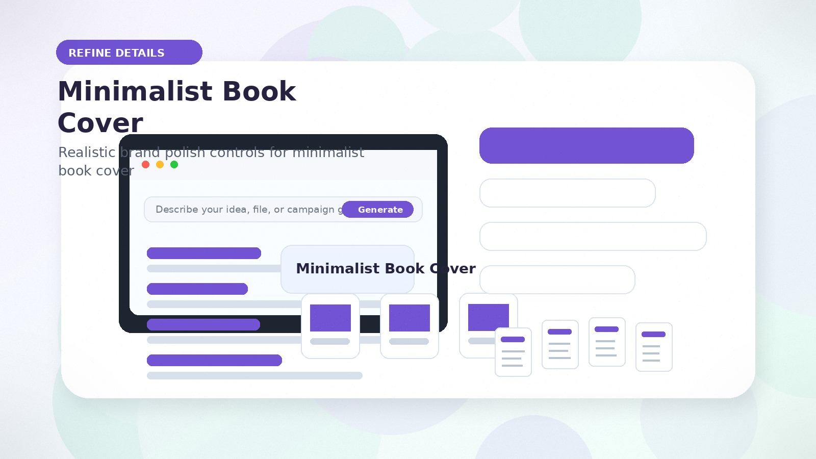 Minimalist Book Cover realistic refine details visual for minimalist book cover