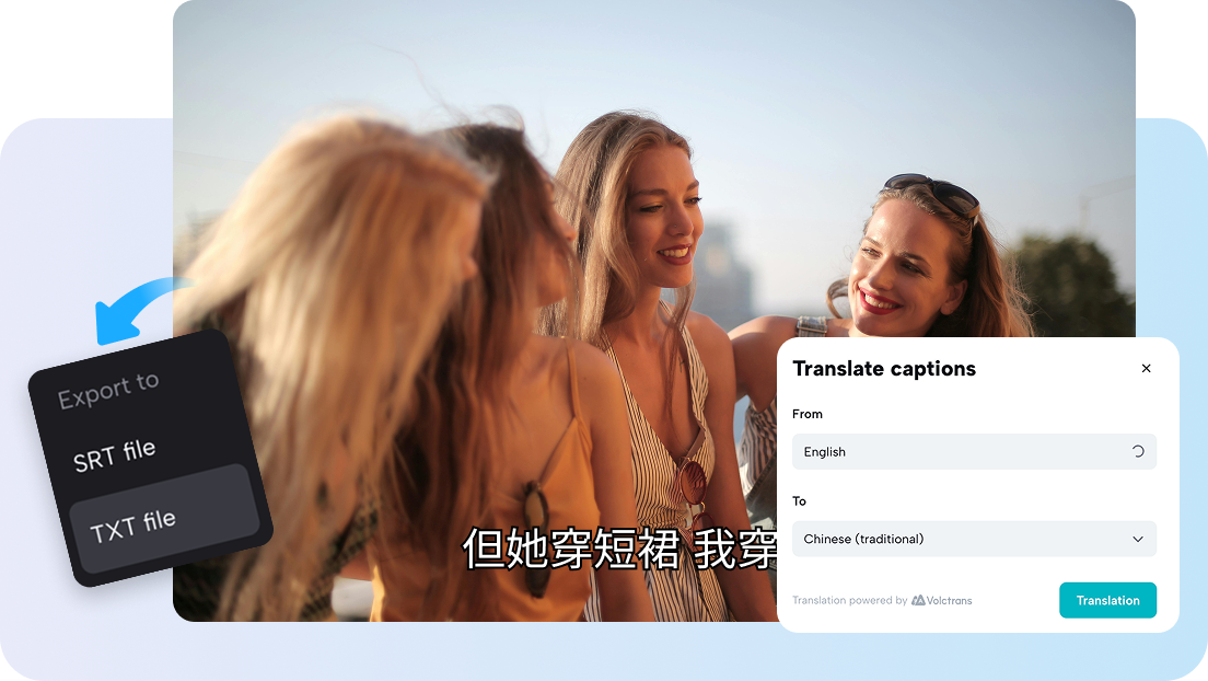 Multi-lingual support for video to text