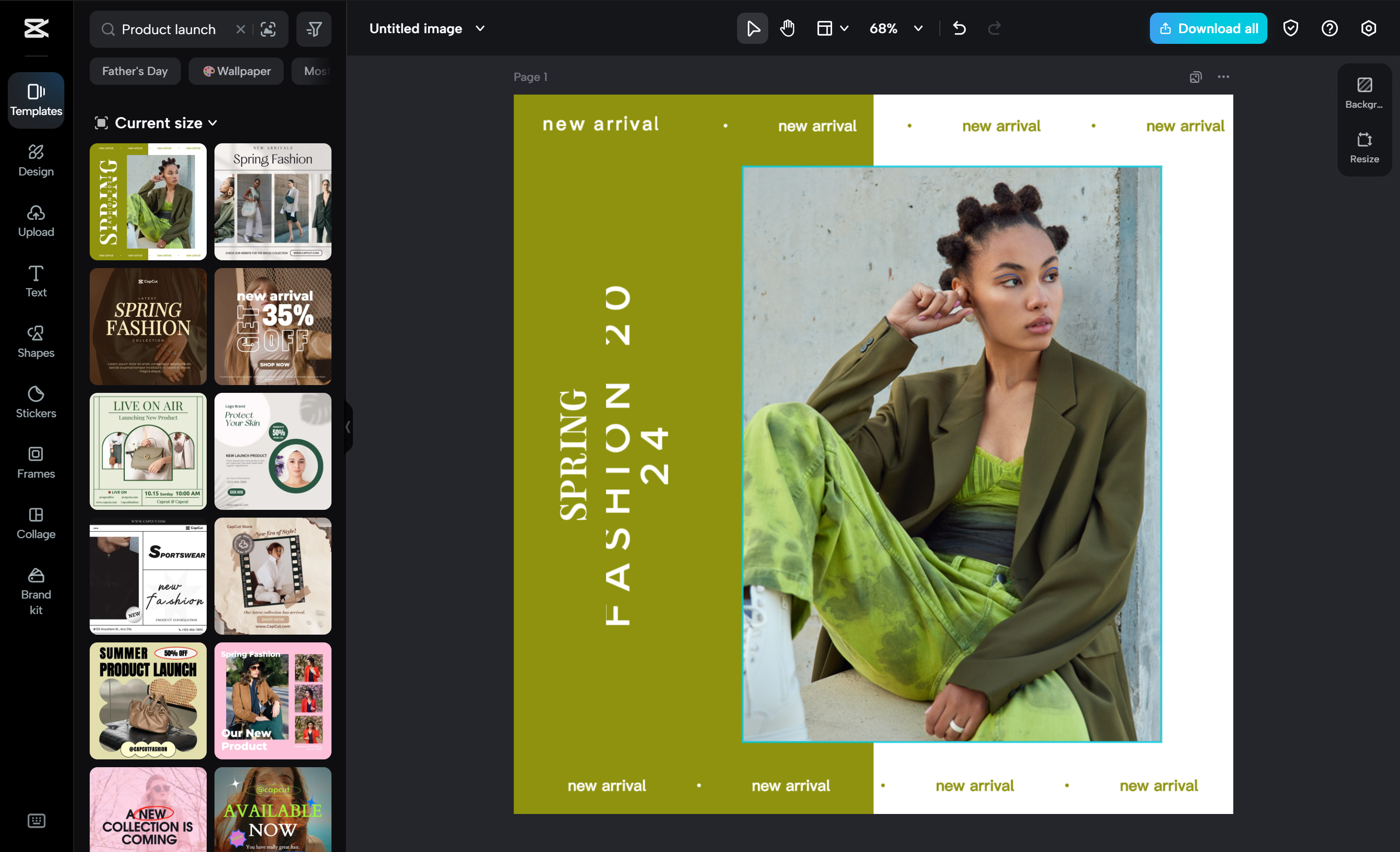 Mga polyeto para sa paglulunsad ng produkto sa CapCut
