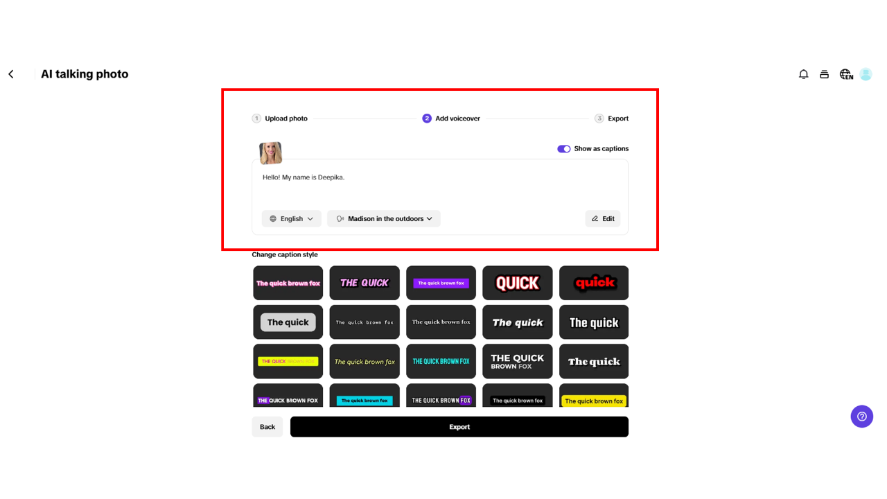 Upload photo and edit