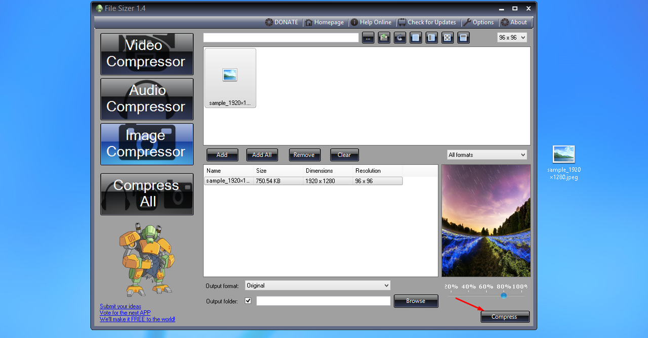 file sizer step 4