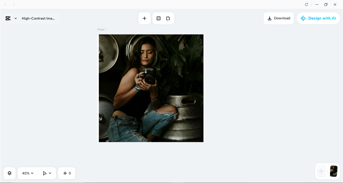 Interface of CapCut desktop video editor - a powerful tool for converting images to high contrast
