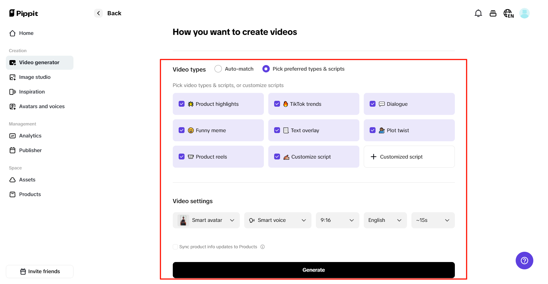 Customize video details