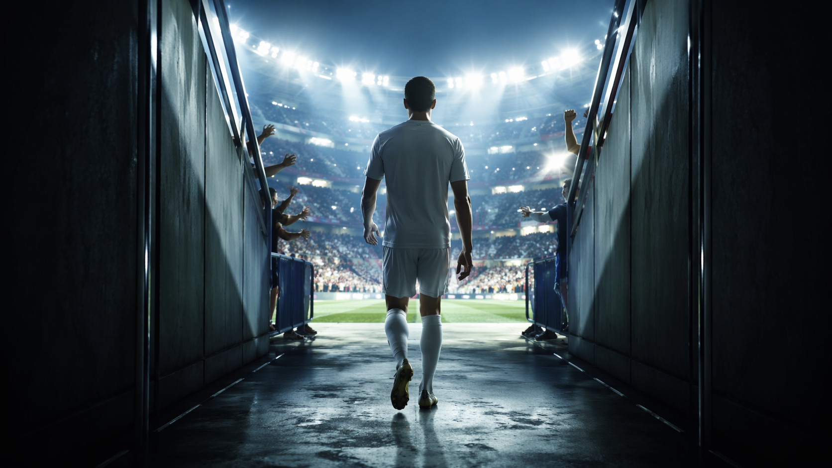 Dreamina mein Fußballfan Moment Prompt Beispiel 2: Tunneleingang Moment