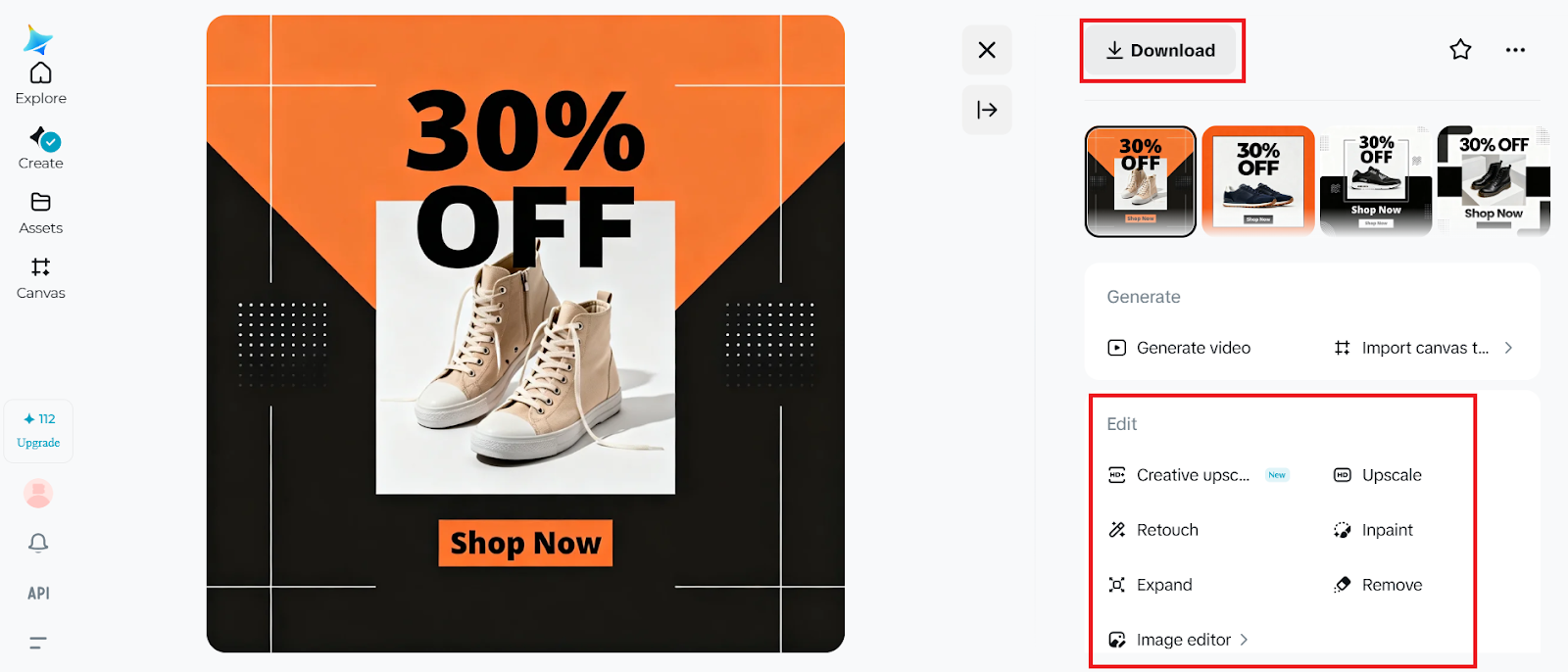 Download the discount poster on Dreamina