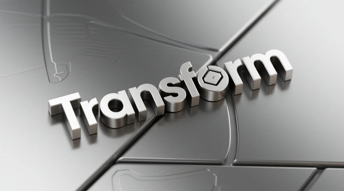 Metallic and glossy finishes in a 3D logo