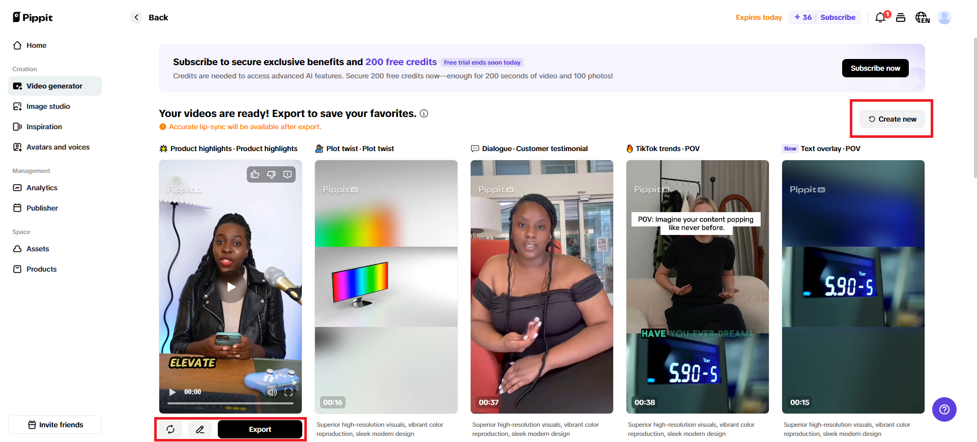 Select your video